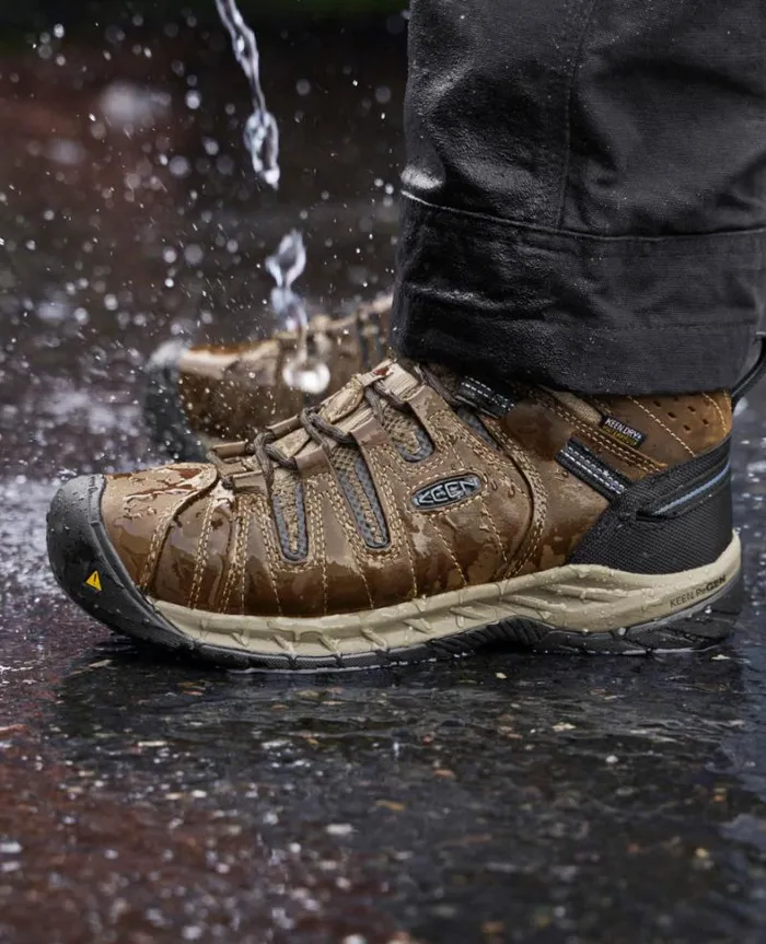 Men KEEN Work Boots and Shoes Flint II Waterproof Boot Steel Toe Cascade BrownOrion Blue Men KEEN Work Boots and Shoes Flint II Waterproof Boot Steel Toe Cascade BrownOrion Blue
