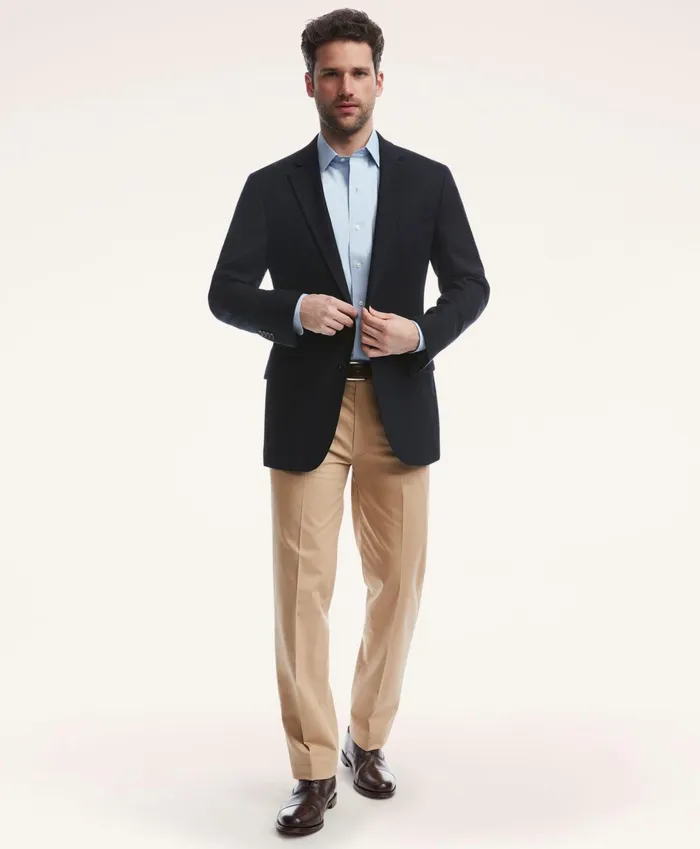 Men Madison TraditionalFit Hopsack Blazer Navy Brooks Brothers Sport Coats and Blazers