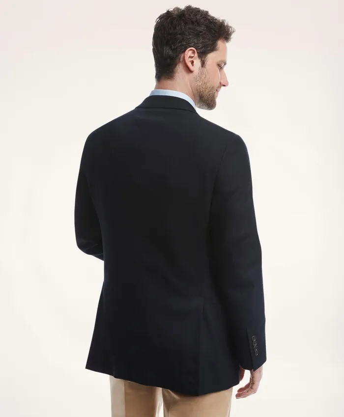 Men Madison TraditionalFit Hopsack Blazer Navy Brooks Brothers Sport Coats and Blazers