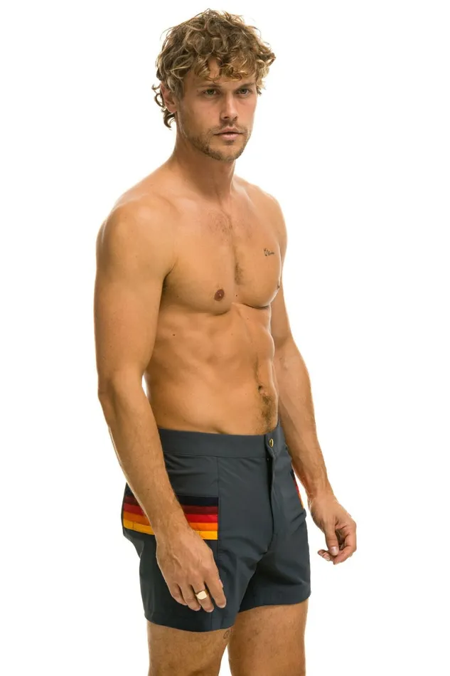 Men MEN039S HORIZONTAL 5 STRIPE FLEX SHORTS 8211 TITANIUM Aviator Nation Shorts Men MEN039S HORIZONTAL 5 STRIPE FLEX SHORTS 8211 TITANIUM Aviator Nation Shorts