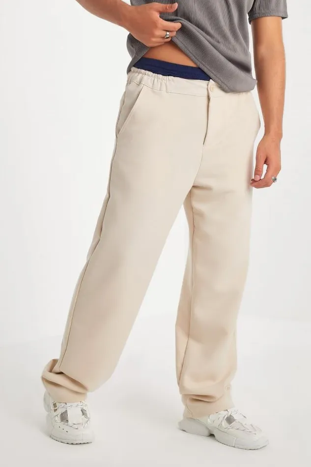 Men Pantalon Beige Coupe Large Beige Brentiny Paris Pants