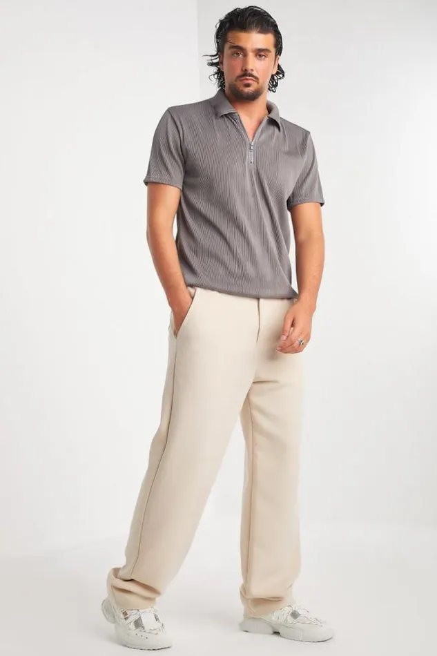 Men Pantalon Beige Coupe Large Beige Brentiny Paris Pants
