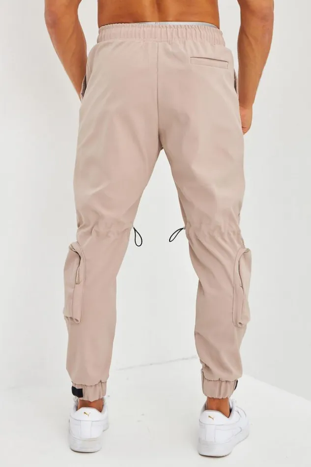 Men Pantalon Cargo Beige Multipoches 3d Brentiny Paris Pants