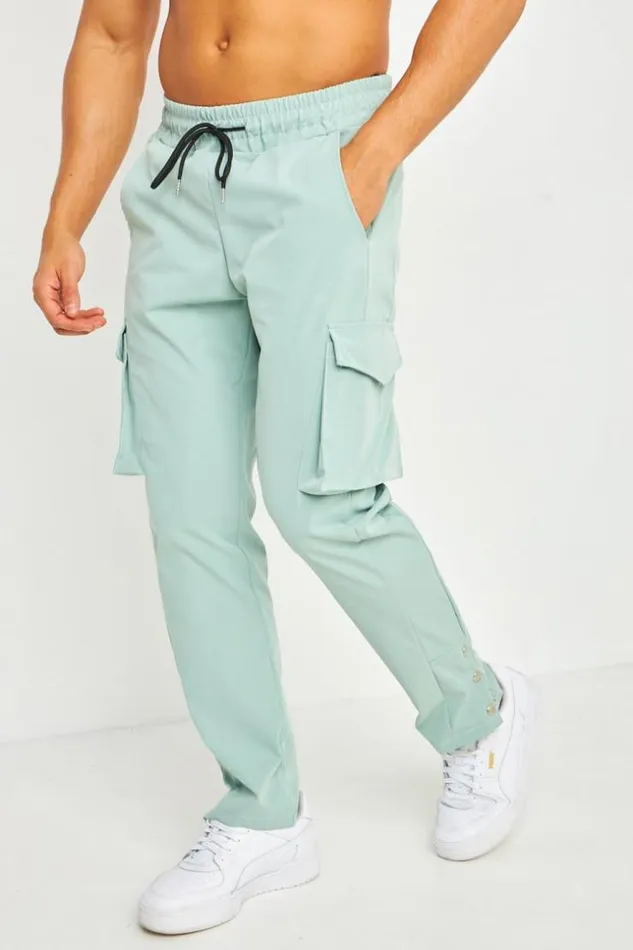 Men Pantalon Cargo Vert D039eau Green Brentiny Paris Pants