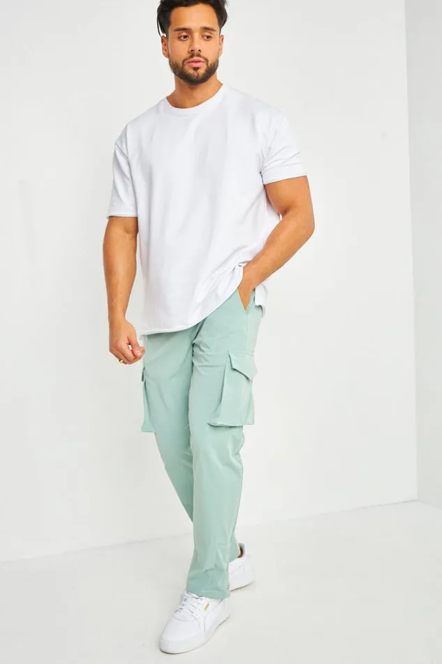 Men Pantalon Cargo Vert D039eau Green Brentiny Paris Pants