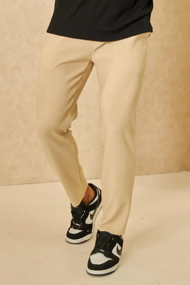 Men Pantalon De Jogging Fluide Textur Beige Beige Brentiny Paris Pants