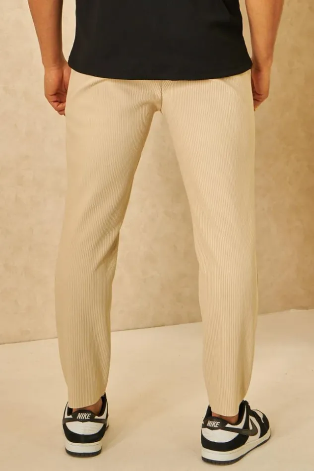 Men Pantalon De Jogging Fluide Textur Beige Beige Brentiny Paris Pants