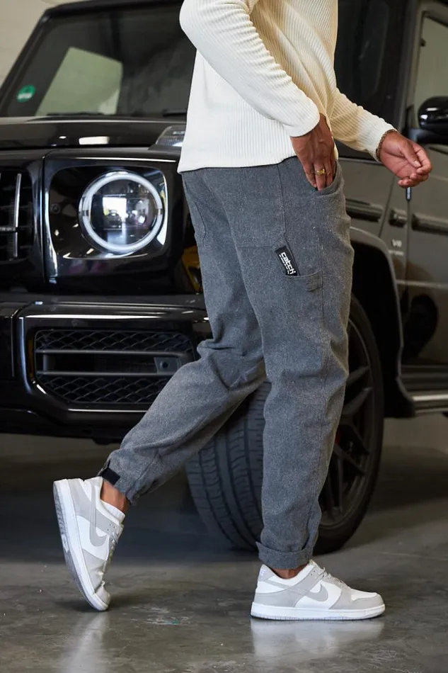 Men Pantalon Textur Gris Grey Brentiny Paris Pants