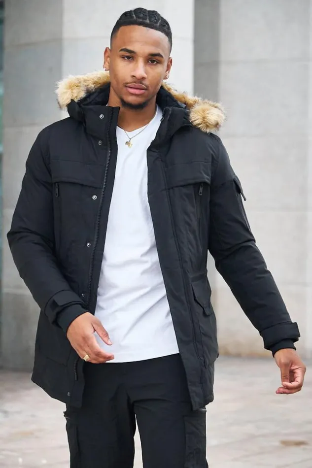 Men Parka BiMatire Noire Capuche En Fourrure Black Brentiny Paris Parkas And Down Jackets Men Parka BiMatire Noire Capuche En Fourrure Black Brentiny Paris Parkas And Down Jackets