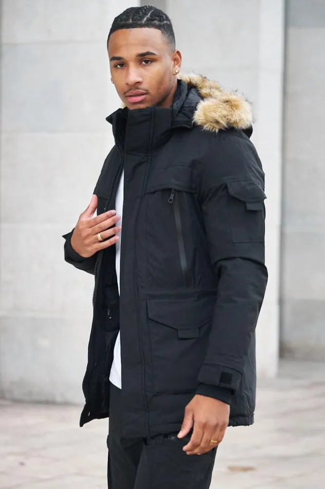 Men Parka BiMatire Noire Capuche En Fourrure Black Brentiny Paris Parkas And Down Jackets Men Parka BiMatire Noire Capuche En Fourrure Black Brentiny Paris Parkas And Down Jackets