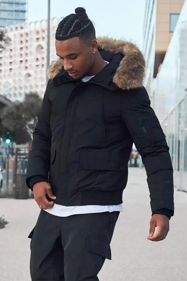 Men Parka BiMatire Noire Capuche En Fourrure Black Brentiny Paris Parkas And Down Jackets Men Parka BiMatire Noire Capuche En Fourrure Black Brentiny Paris Parkas And Down Jackets