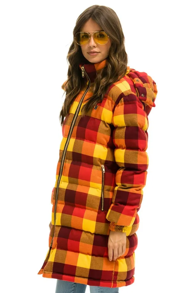 Men PLAID UNISEX LONG TREKKER JACKET 8211 SURFY PLAID Aviator Nation Outerwear Men PLAID UNISEX LONG TREKKER JACKET 8211 SURFY PLAID Aviator Nation Outerwear