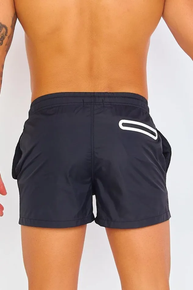 Men Plain Black Swim Shorts Black Brentiny Paris Shorts