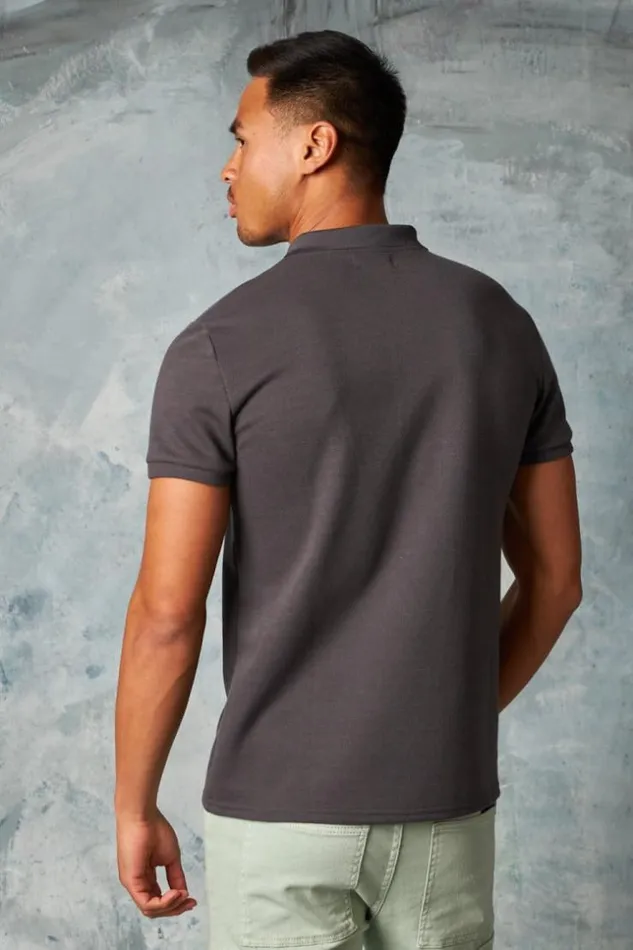 Men Polo Manches Courtes Col Zipp Gris Anthracite Grey Brentiny Paris Polo Shirts Men Polo Manches Courtes Col Zipp Gris Anthracite Grey Brentiny Paris Polo Shirts