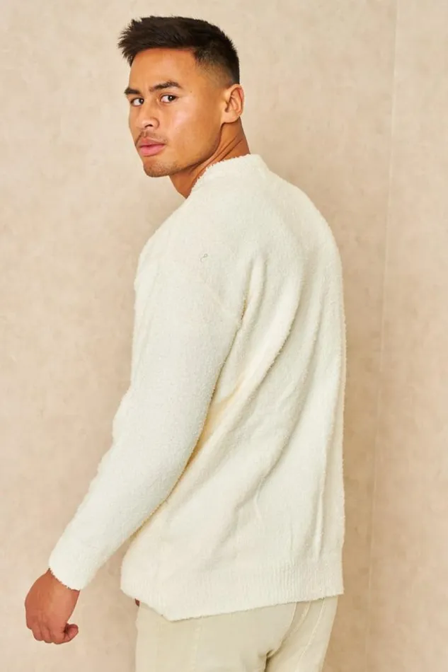 Men Pull Blanc Cass Effet Duveteux White Brentiny Paris Sweatshirts and Pullovers Men Pull Blanc Cass Effet Duveteux White Brentiny Paris Sweatshirts and Pullovers