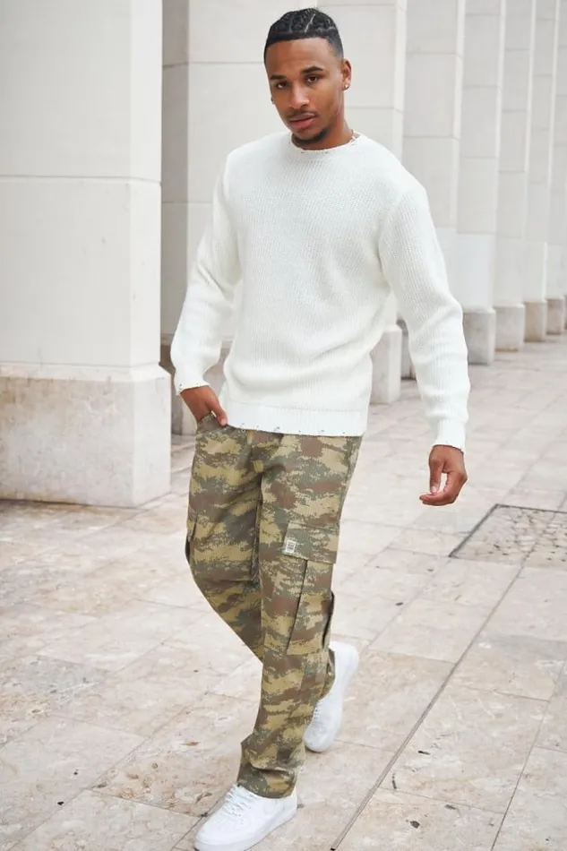 Men Pull En Maille Beige Ecru Brentiny Paris Sweatshirts and Pullovers