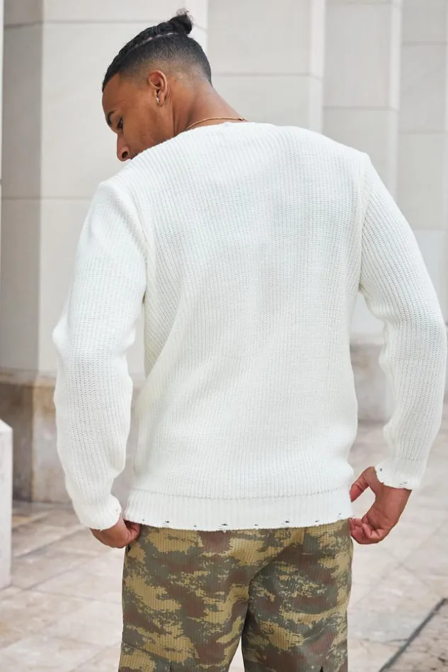 Men Pull En Maille Beige Ecru Brentiny Paris Sweatshirts and Pullovers