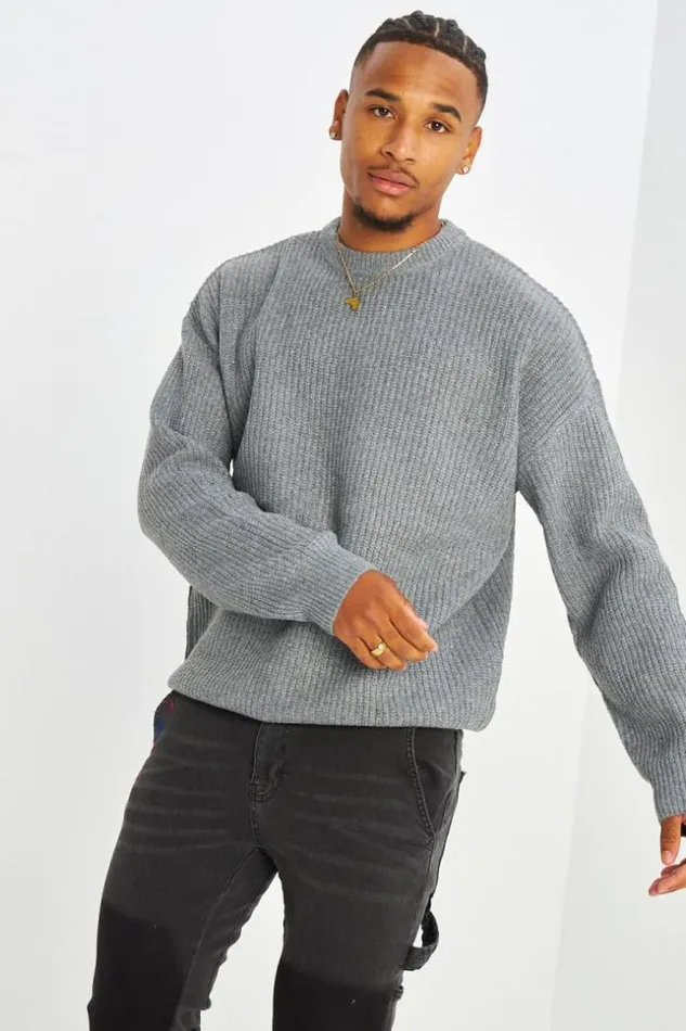 Men Pull Gris En Laine Col Rond Grey Brentiny Paris Sweatshirts and Pullovers Men Pull Gris En Laine Col Rond Grey Brentiny Paris Sweatshirts and Pullovers