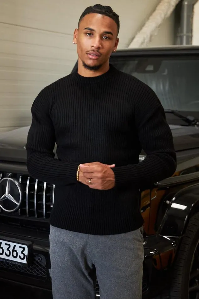 Men Pull Noir En Maille Col Rond Black Brentiny Paris Sweatshirts and Pullovers Men Pull Noir En Maille Col Rond Black Brentiny Paris Sweatshirts and Pullovers
