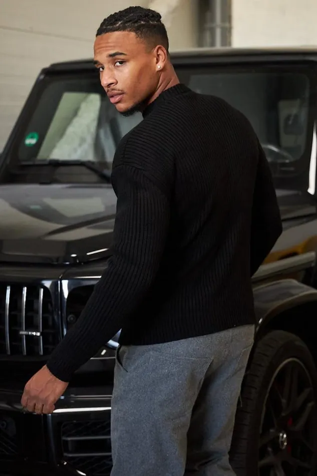 Men Pull Noir En Maille Col Rond Black Brentiny Paris Sweatshirts and Pullovers Men Pull Noir En Maille Col Rond Black Brentiny Paris Sweatshirts and Pullovers