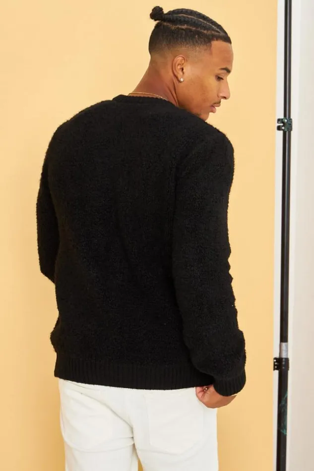 Men Pull Noir En Peau De Mouton Black Brentiny Paris Sweatshirts and Pullovers Men Pull Noir En Peau De Mouton Black Brentiny Paris Sweatshirts and Pullovers