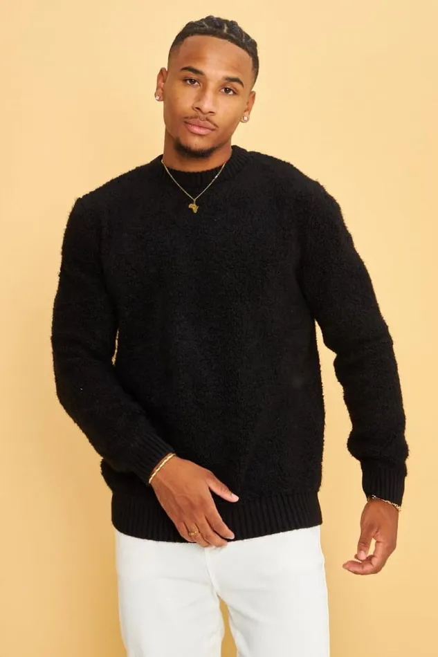 Men Pull Noir En Peau De Mouton Black Brentiny Paris Sweatshirts and Pullovers Men Pull Noir En Peau De Mouton Black Brentiny Paris Sweatshirts and Pullovers