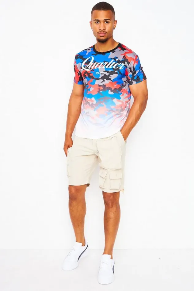 Men Quartier TShirt With Camo Print In Grey Grey Brentiny Paris TShirts