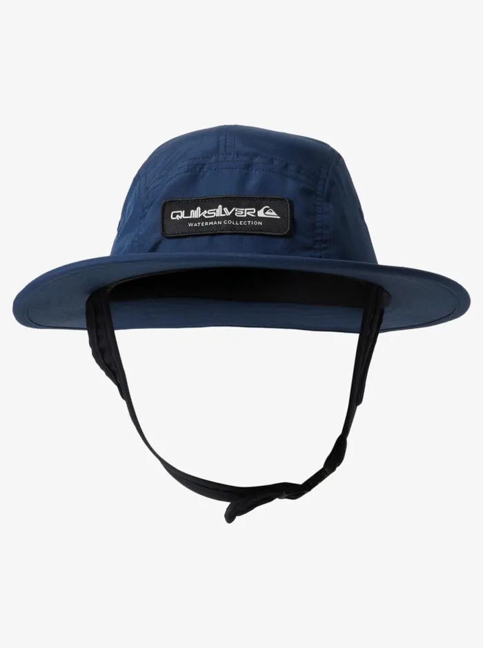 Men Quiksilver Hats Waterman Watermans Surfari Surf Bucket Hat Ensign Blue