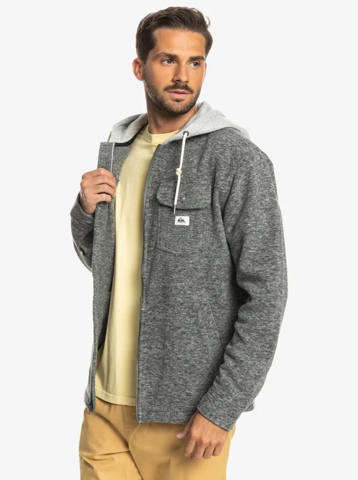 Men Quiksilver Jackets Super Swell Hooded Fleece ZipUp Jacket Dark Grey Heather Men Quiksilver Jackets Super Swell Hooded Fleece ZipUp Jacket Dark Grey Heather