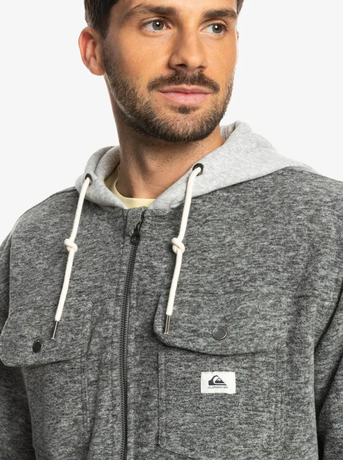 Men Quiksilver Jackets Super Swell Hooded Fleece ZipUp Jacket Dark Grey Heather Men Quiksilver Jackets Super Swell Hooded Fleece ZipUp Jacket Dark Grey Heather