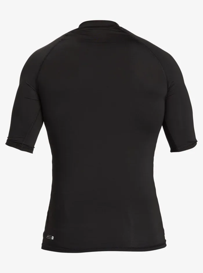 Men Quiksilver Rashguards Hawaii Double Down UPF 50 Short Sleeve Surf Tee Black Men Quiksilver Rashguards Hawaii Double Down UPF 50 Short Sleeve Surf Tee Black