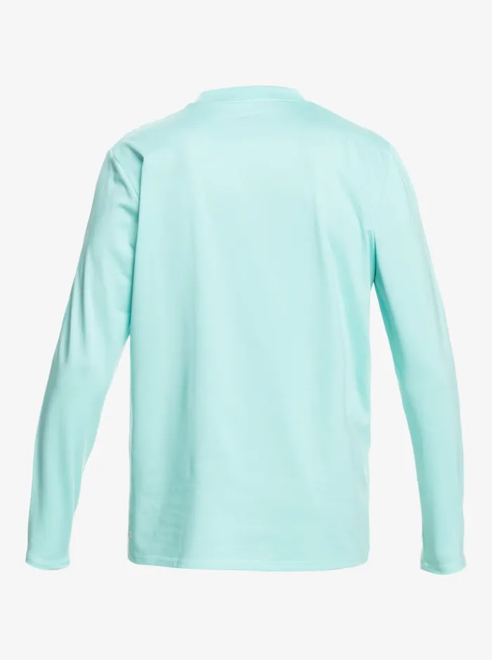 Men Quiksilver Rashguards Heritage Heather Long Sleeve UPF 50 Surf Tee Angel Blue Heather Men Quiksilver Rashguards Heritage Heather Long Sleeve UPF 50 Surf Tee Angel Blue Heather