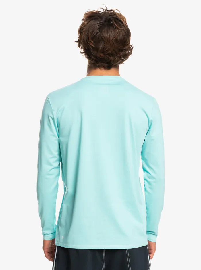 Men Quiksilver Rashguards Heritage Heather Long Sleeve UPF 50 Surf Tee Angel Blue Heather Men Quiksilver Rashguards Heritage Heather Long Sleeve UPF 50 Surf Tee Angel Blue Heather