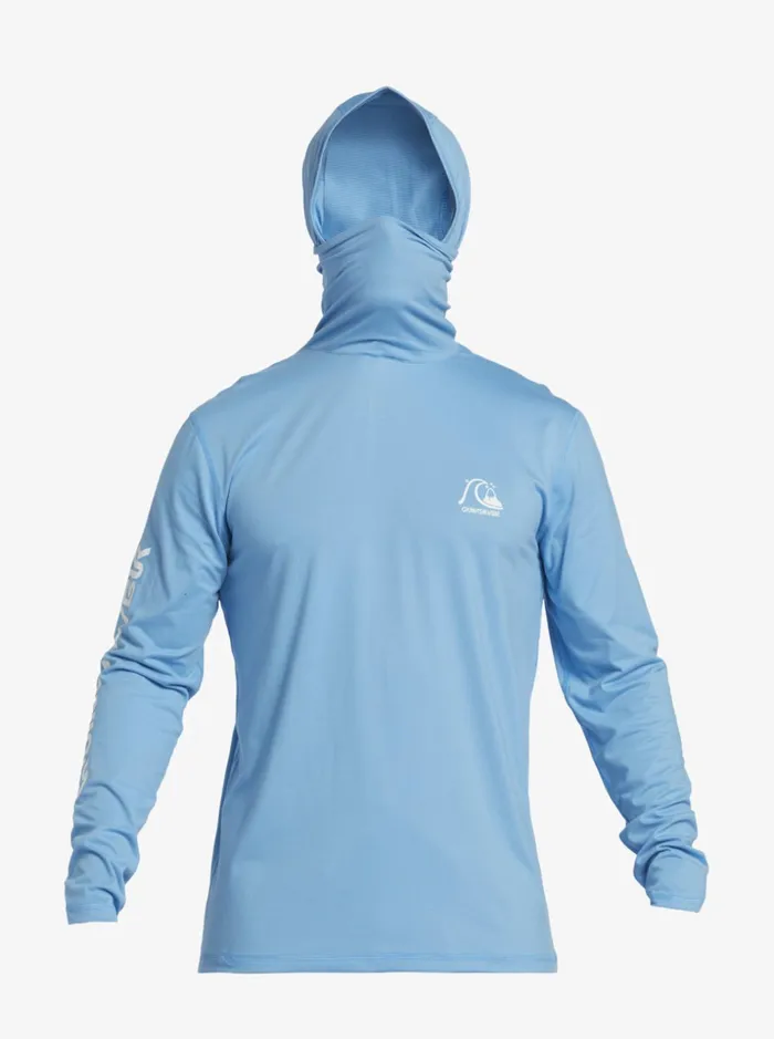 Men Quiksilver Rashguards Heritage UPF 50 Long Sleeve Surf Tee Azure Blue