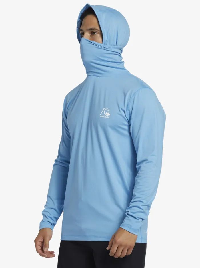 Men Quiksilver Rashguards Heritage UPF 50 Long Sleeve Surf Tee Azure Blue Men Quiksilver Rashguards Heritage UPF 50 Long Sleeve Surf Tee Azure Blue