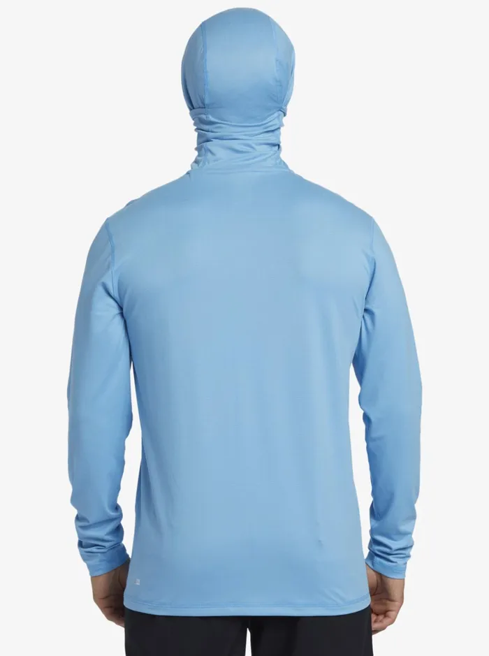 Men Quiksilver Rashguards Heritage UPF 50 Long Sleeve Surf Tee Azure Blue Men Quiksilver Rashguards Heritage UPF 50 Long Sleeve Surf Tee Azure Blue