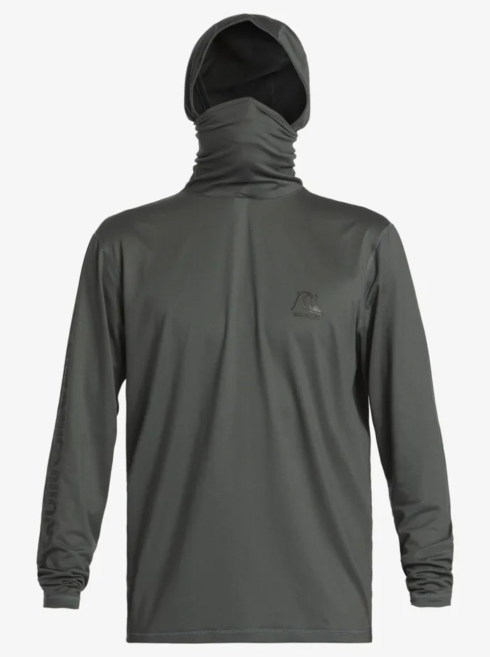 Men Quiksilver Rashguards Heritage UPF 50 Long Sleeve Surf Tee Iron Gate