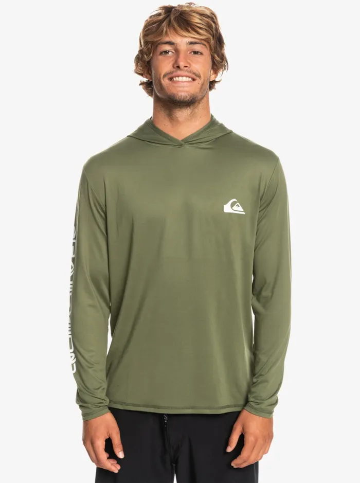 Men Quiksilver Rashguards Omni Session UPF 50 Long Sleeve Surf Tee Four Leaf Clover Men Quiksilver Rashguards Omni Session UPF 50 Long Sleeve Surf Tee Four Leaf Clover