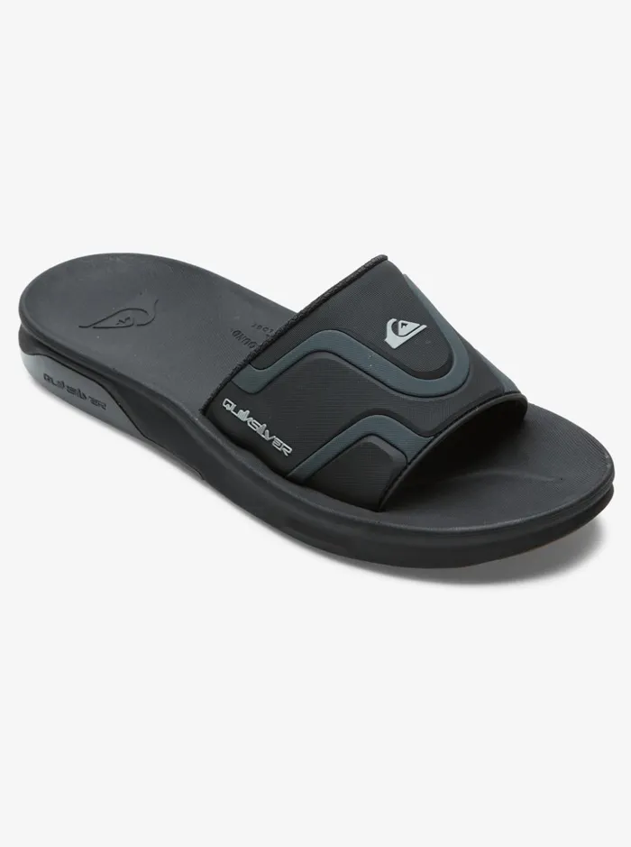 Men Quiksilver Sandals Mathodic Recovery Slide Sandals Black 1
