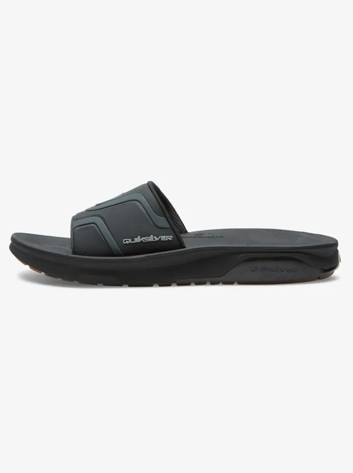 Men Quiksilver Sandals Mathodic Recovery Slide Sandals Black 1 Men Quiksilver Sandals Mathodic Recovery Slide Sandals Black 1