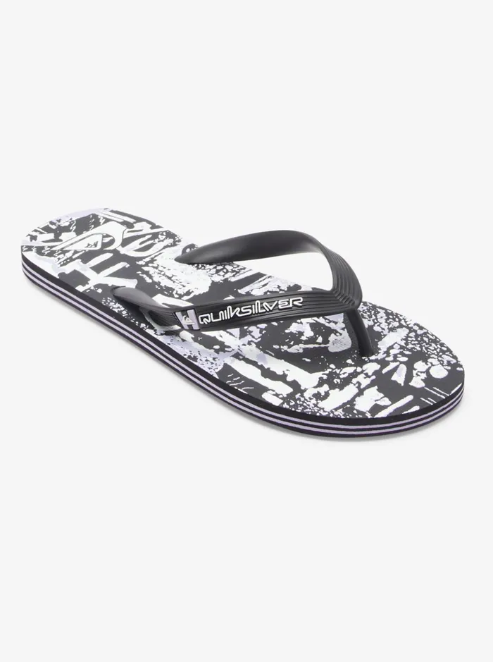 Men Quiksilver Sandals Molokai Art FlipFlops Black 4