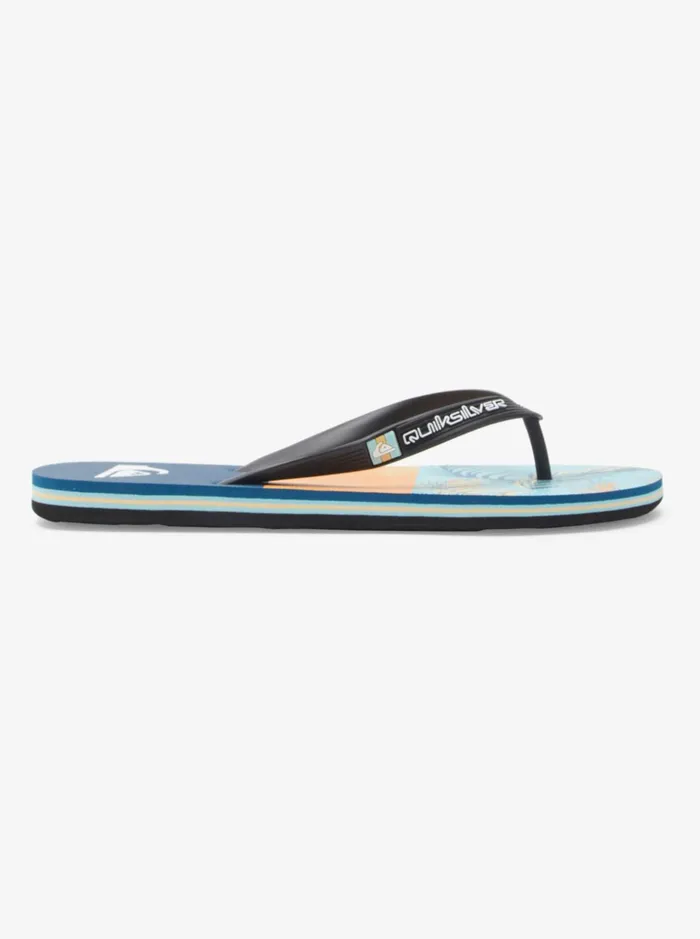 Men Quiksilver Sandals Molokai Panel FlipFlops Blueblackyellow Men Quiksilver Sandals Molokai Panel FlipFlops Blueblackyellow