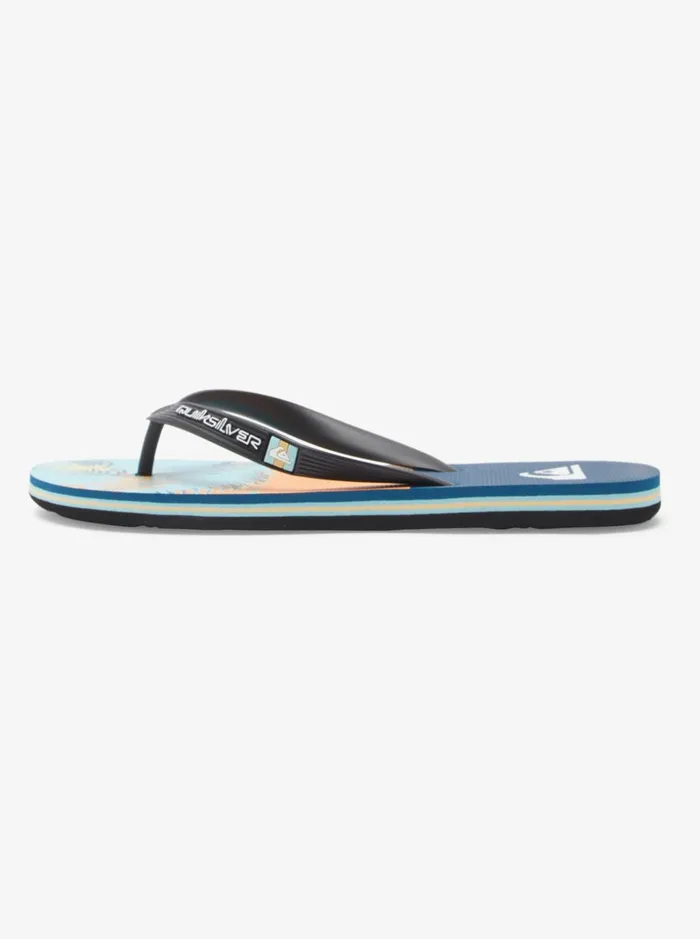 Men Quiksilver Sandals Molokai Panel FlipFlops Blueblackyellow Men Quiksilver Sandals Molokai Panel FlipFlops Blueblackyellow