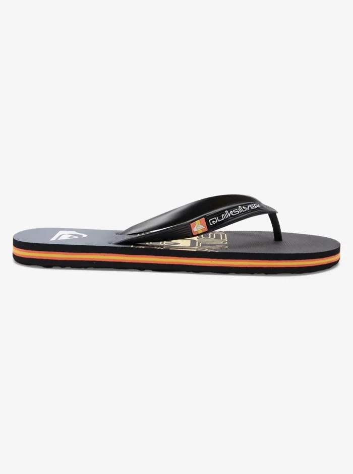 Men Quiksilver Sandals Molokai Wordblock FlipFlops Blackblackorange Men Quiksilver Sandals Molokai Wordblock FlipFlops Blackblackorange