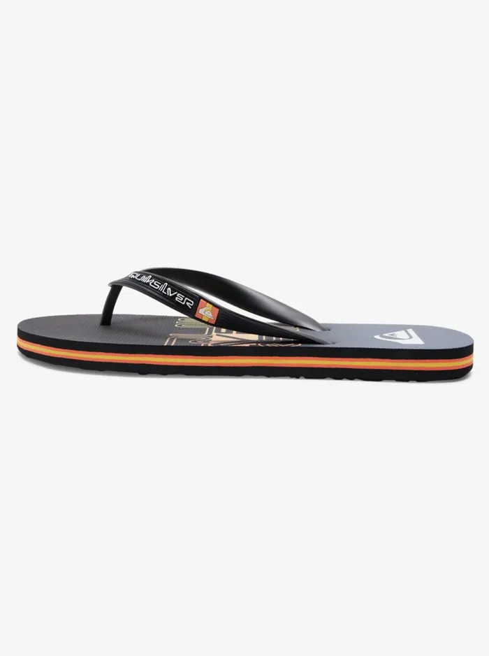 Men Quiksilver Sandals Molokai Wordblock FlipFlops Blackblackorange Men Quiksilver Sandals Molokai Wordblock FlipFlops Blackblackorange