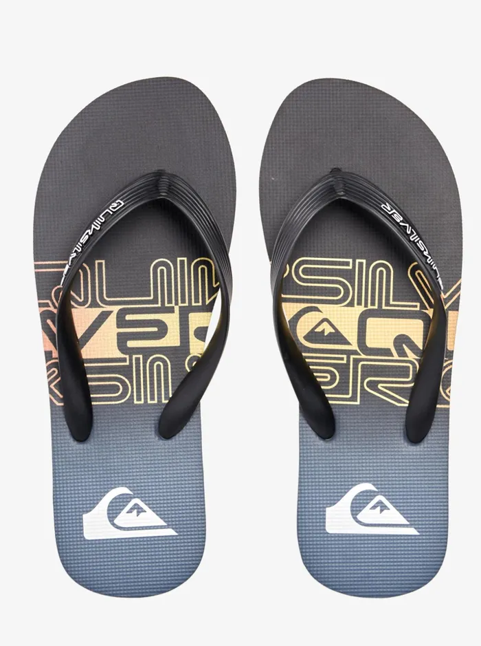 Men Quiksilver Sandals Molokai Wordblock FlipFlops Blackblackorange Men Quiksilver Sandals Molokai Wordblock FlipFlops Blackblackorange