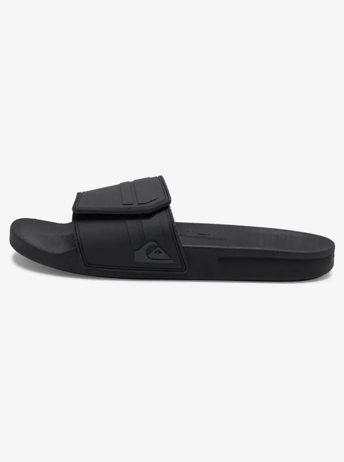 Men Quiksilver Sandals Rivi Slide Adjust Sliders Blackgreyblack Men Quiksilver Sandals Rivi Slide Adjust Sliders Blackgreyblack