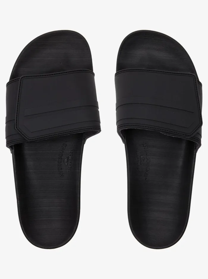 Men Quiksilver Sandals Rivi Slide Adjust Sliders Blackgreyblack Men Quiksilver Sandals Rivi Slide Adjust Sliders Blackgreyblack