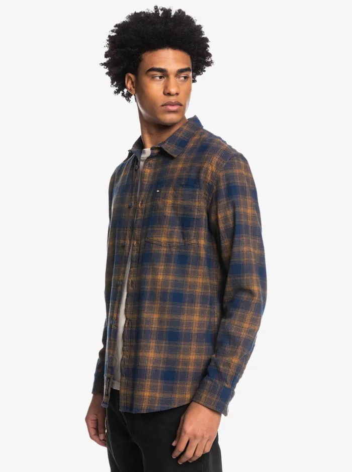 Men Quiksilver Shirts and Polos Ganaway Stretch Long Sleeve Flannel Shirt Insignia Blue Ganaway Men Quiksilver Shirts and Polos Ganaway Stretch Long Sleeve Flannel Shirt Insignia Blue Ganaway