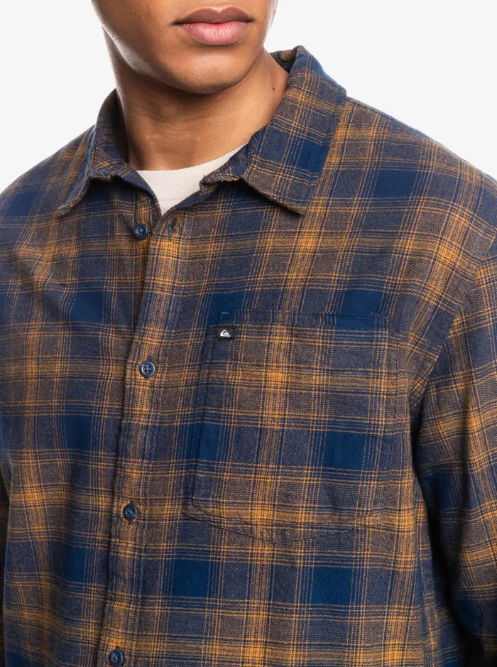 Men Quiksilver Shirts and Polos Ganaway Stretch Long Sleeve Flannel Shirt Insignia Blue Ganaway Men Quiksilver Shirts and Polos Ganaway Stretch Long Sleeve Flannel Shirt Insignia Blue Ganaway